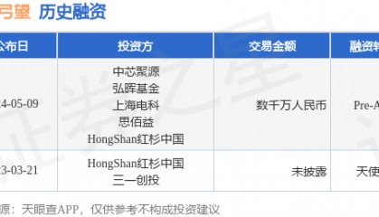 无锡弓望公布Pre-A轮融资，融资额数千万人民币，投资方为中芯聚源、弘晖基金等
