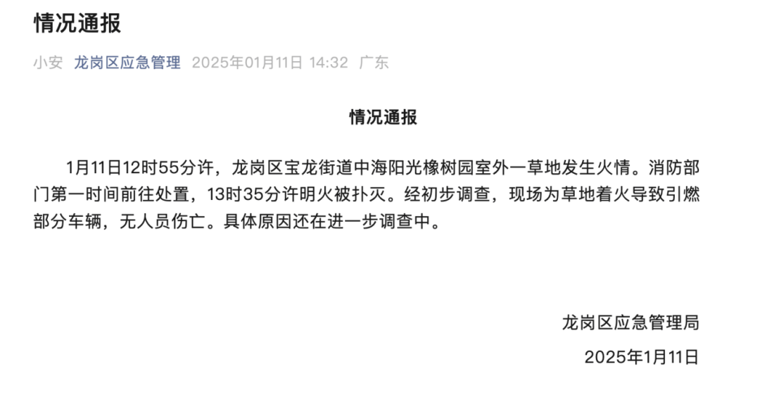 黑烟滚滚！十几辆汽车被烧！深圳官方通报