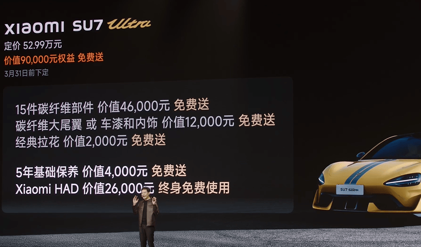 小米SU7 Ultra正式发布：定价5​2.99万！全年目标1万台